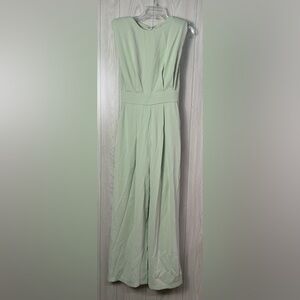 Sleeveless Mint Green Wide-Leg Jumpsuit